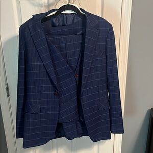 Men's Blue Checkered Blazer